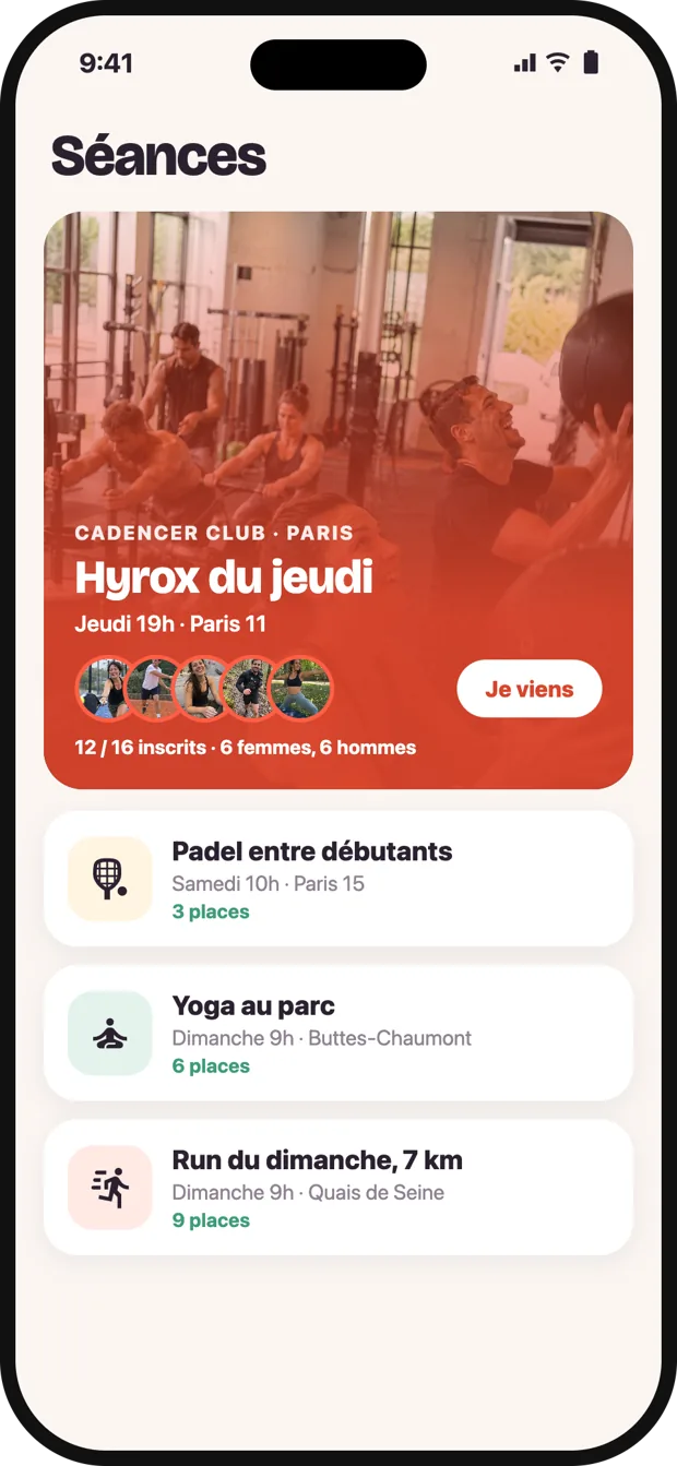 Des séances en vrai